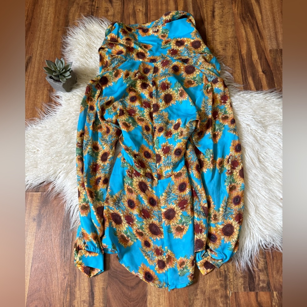 Ala Von Auersperg Julie Silk Wrap Blouse In Sunflower NWT - Picture 9 of 10